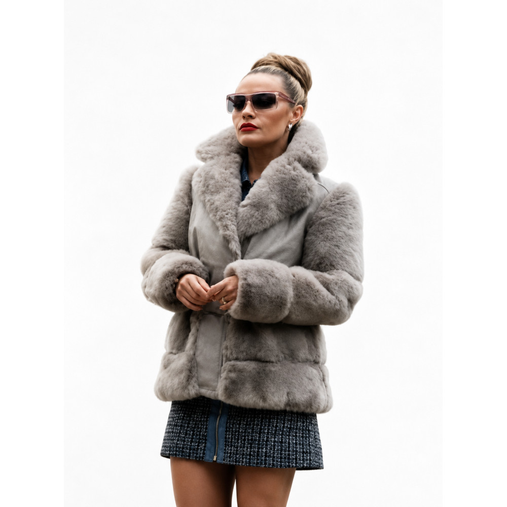 Chanel Cresswell The Gentlemen Ash Grey Fur Jacket | America Suits